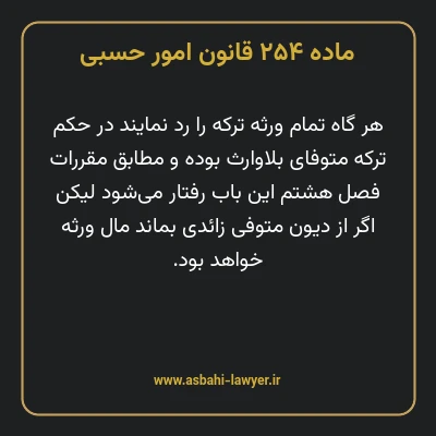 ماده ۲۵۴ قانون امور حسبی