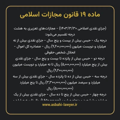 ماده ۱۹ قانون مجازات اسلامی مصوب ۱۳۹۲