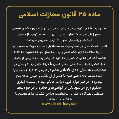 ماده ۲۵ قانون مجازات اسلامی مصوب ۱۳۹۲