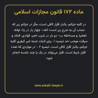 ماده ۱۷۲ قانون مجازات اسلامی مصوب ۱۳۹۲