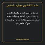 ماده ۲۱۳ قانون مجازات اسلامی مصوب ۱۳۹۲