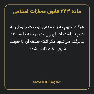 ماده ۲۲۳ قانون مجازات اسلامی مصوب ۱۳۹۲