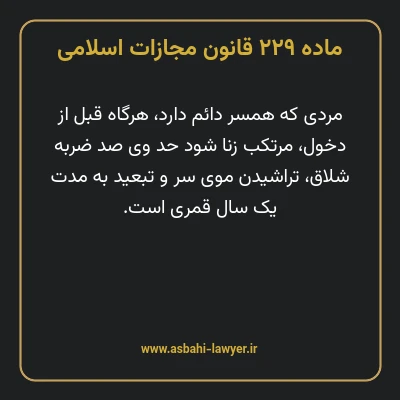 ماده ۲۲۹ قانون مجازات اسلامی مصوب ۱۳۹۲