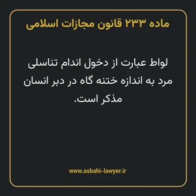ماده ۲۳۳ قانون مجازات اسلامی مصوب ۱۳۹۲