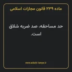 ماده ۲۳۹ قانون مجازات اسلامی مصوب ۱۳۹۲