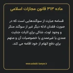 ماده ۳۱۳ قانون مجازات اسلامی مصوب ۱۳۹۲