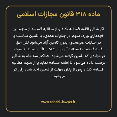 ماده ۳۱۸ قانون مجازات اسلامی مصوب ۱۳۹۲