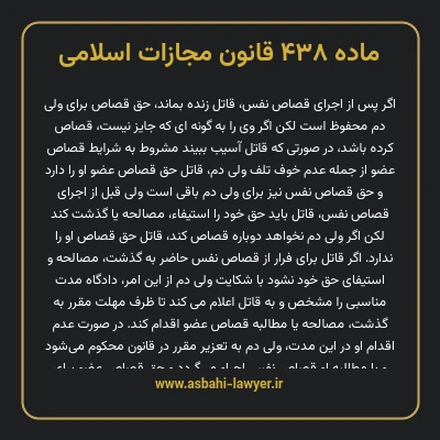 ماده ۴۳۸ قانون مجازات اسلامی مصوب ۱۳۹۲