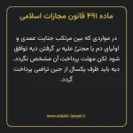 ماده ۴۹۱ قانون مجازات اسلامی مصوب ۱۳۹۲