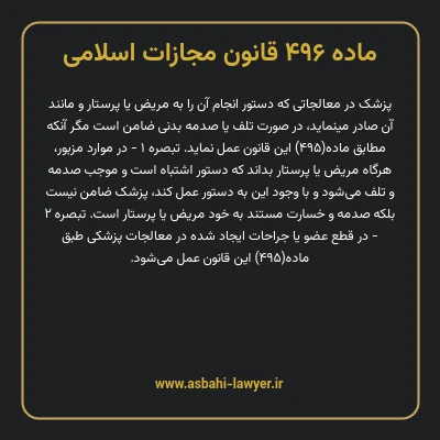 ماده ۴۹۶ قانون مجازات اسلامی مصوب ۱۳۹۲
