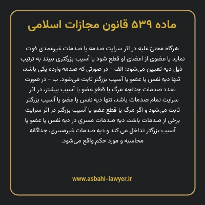 ماده ۵۳۹ قانون مجازات اسلامی مصوب ۱۳۹۲