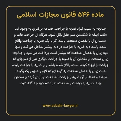 ماده ۵۴۶ قانون مجازات اسلامی مصوب ۱۳۹۲