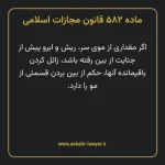 ماده ۵۸۲ قانون مجازات اسلامی مصوب ۱۳۹۲