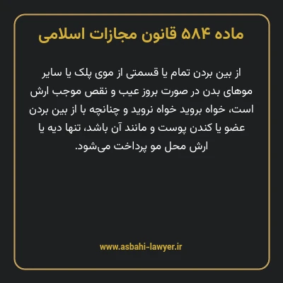 ماده ۵۸۴ قانون مجازات اسلامی مصوب ۱۳۹۲