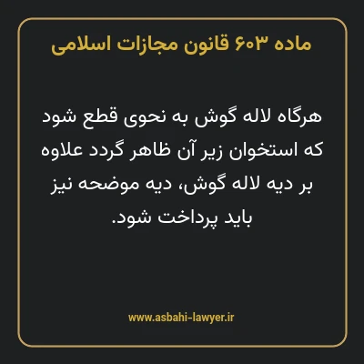 ماده ۶۰۳ قانون مجازات اسلامی مصوب ۱۳۹۲