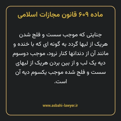 ماده ۶۰۹ قانون مجازات اسلامی مصوب ۱۳۹۲