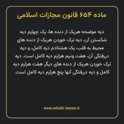 ماده ۶۵۴ قانون مجازات اسلامی مصوب ۱۳۹۲