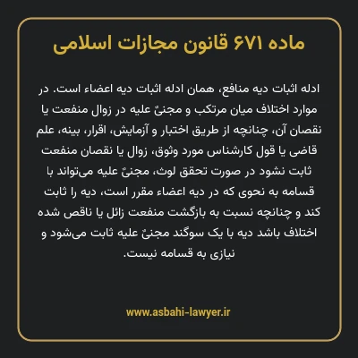 ماده ۶۷۱ قانون مجازات اسلامی مصوب ۱۳۹۲