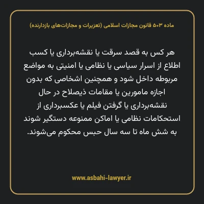 ماده ۵۰۳ قانون مجازات اسلامی (تعزیرات و مجازات های بازدارنده)