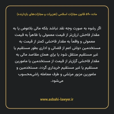 ماده ۵۹۰ قانون مجازات اسلامی (تعزیرات و مجازات های بازدارنده)
