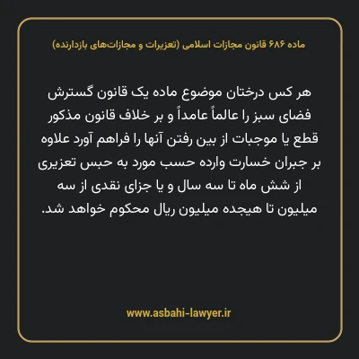 ماده ۶۸۶ قانون مجازات اسلامی (تعزیرات و مجازات های بازدارنده)