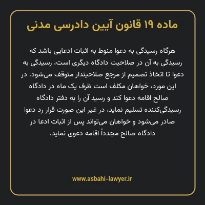 ماده ۱۹ قانون آیین دادرسی دادگاه های عمومی و انقلاب در امور مدنی