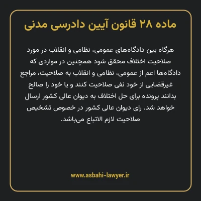 ماده ۲۸ قانون آیین دادرسی دادگاه های عمومی و انقلاب در امور مدنی