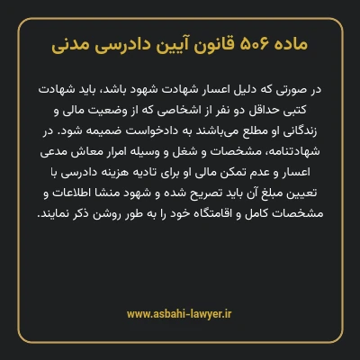 ماده ۵۰۶ قانون آیین دادرسی دادگاه های عمومی و انقلاب در امور مدنی