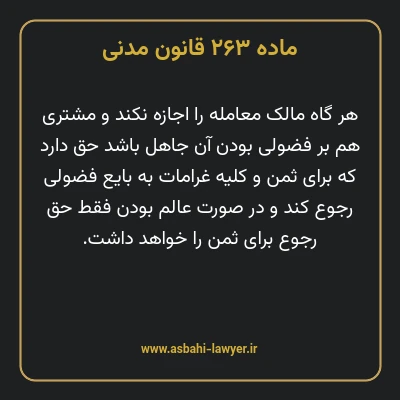 ماده ۲۶۳ قانون مدنی