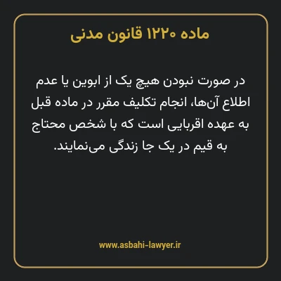 ماده ۱۲۲۰ قانون مدنی