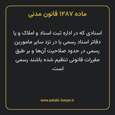 ماده ۱۲۸۷ قانون مدنی