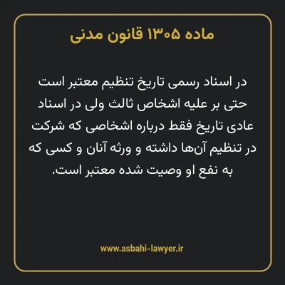 ماده ۱۳۰۵ قانون مدنی