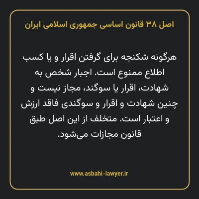 اصل ۳۸ قانون اساسی جمهوری اسلامی ایران