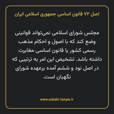 اصل ۷۲ قانون اساسی جمهوری اسلامی ایران