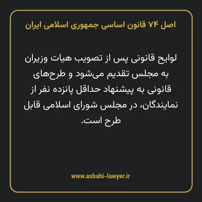 اصل ۷۴ قانون اساسی جمهوری اسلامی ایران