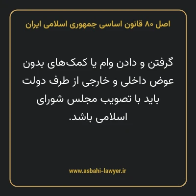 اصل ۸۰ قانون اساسی جمهوری اسلامی ایران