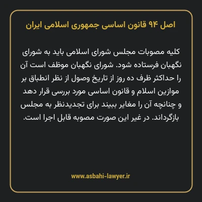 اصل ۹۴ قانون اساسی جمهوری اسلامی ایران