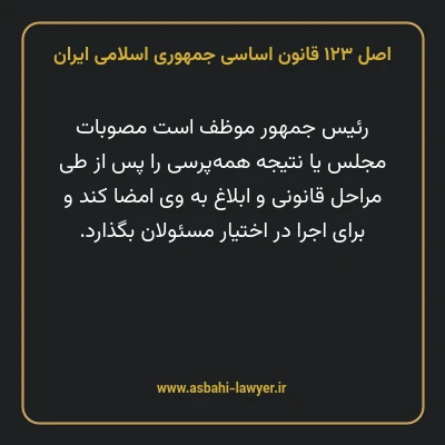 اصل ۱۲۳ قانون اساسی جمهوری اسلامی ایران
