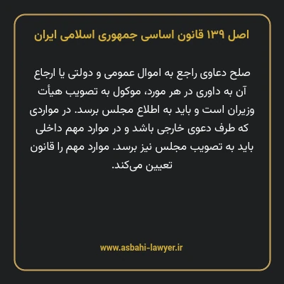 اصل ۱۳۹ قانون اساسی جمهوری اسلامی ایران