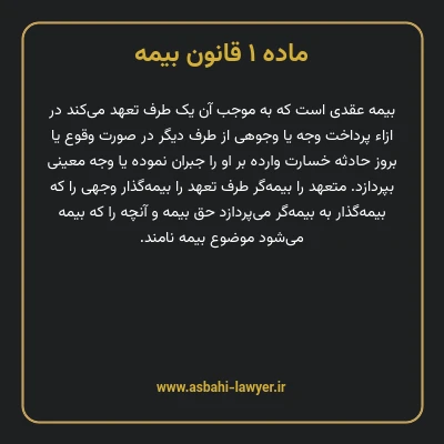 ماده ۱ قانون بیمه مصوب ١٣١۶