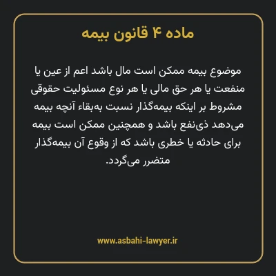 ماده ۴ قانون بیمه مصوب ١٣١۶