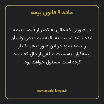 ماده ۹ قانون بیمه مصوب ١٣١۶