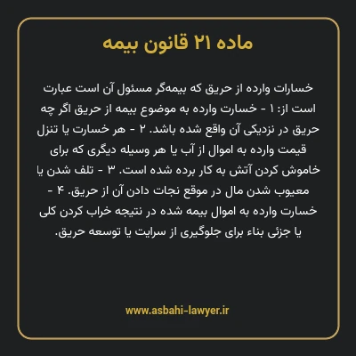 ماده ۲۱ قانون بیمه مصوب ١٣١۶