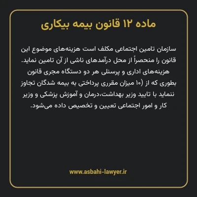 ماده ۱۲ قانون بیمه بیکاری