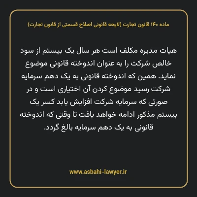 ماده ۱۴۰ لایحه اصلاحی قانون تجارت