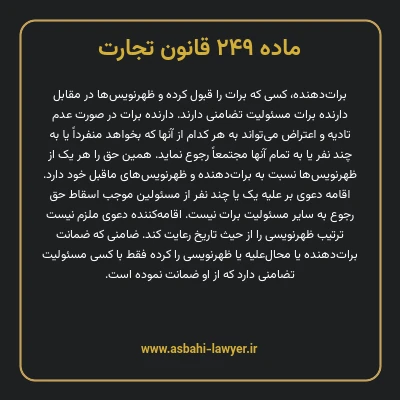 ماده ۲۴۹ قانون تجارت