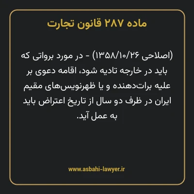 ماده ۲۸۷ قانون تجارت