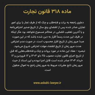 ماده ۳۱۸ قانون تجارت