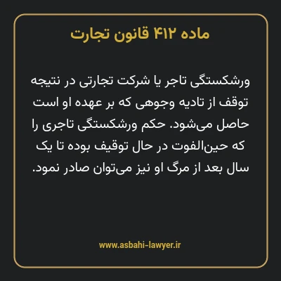 ماده ۴۱۲ قانون تجارت
