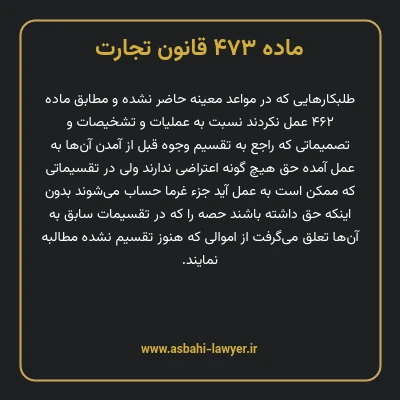 ماده ۴۷۳ قانون تجارت